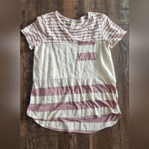 Vanilla Bay Pink and Cream Striped Tee